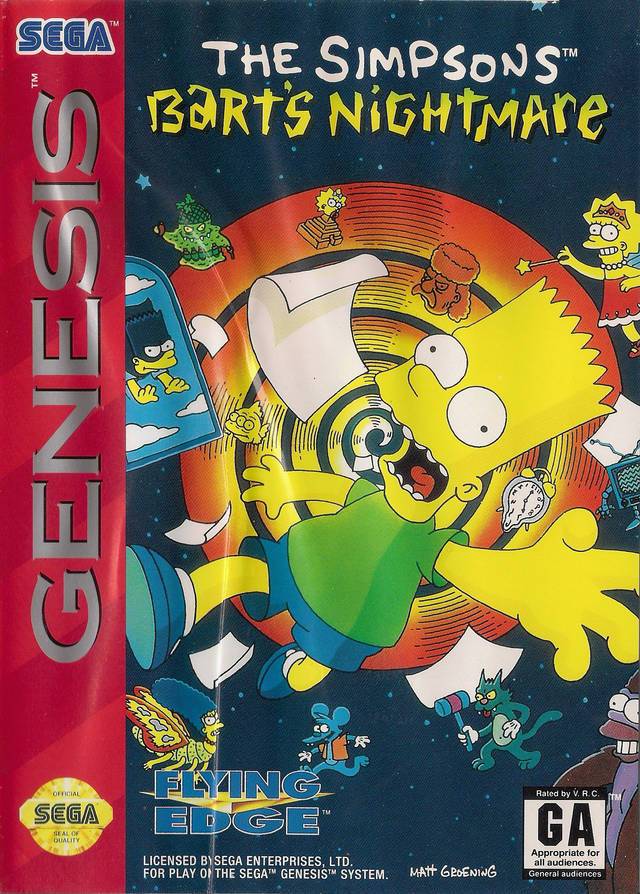 J2Games.com | The Simpsons Bart's Nightmare (Sega Genesis) (Pre-Played - CIB - Good).