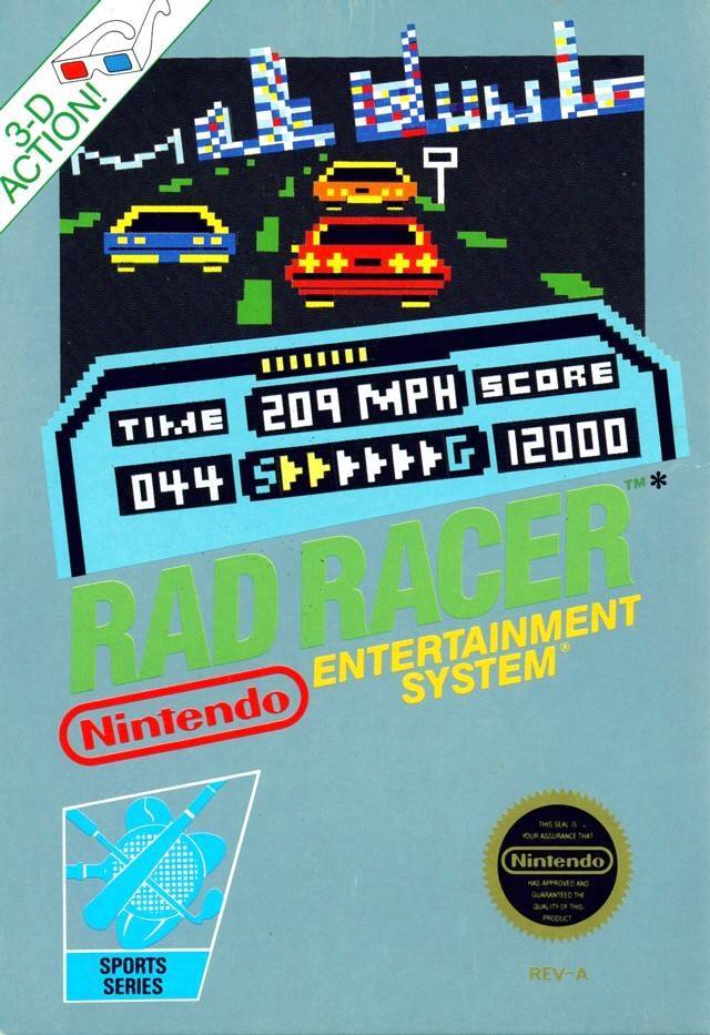 J2Games.com | Rad Racer With Box  (Nintendo NES) (Pre-Played - See Details).