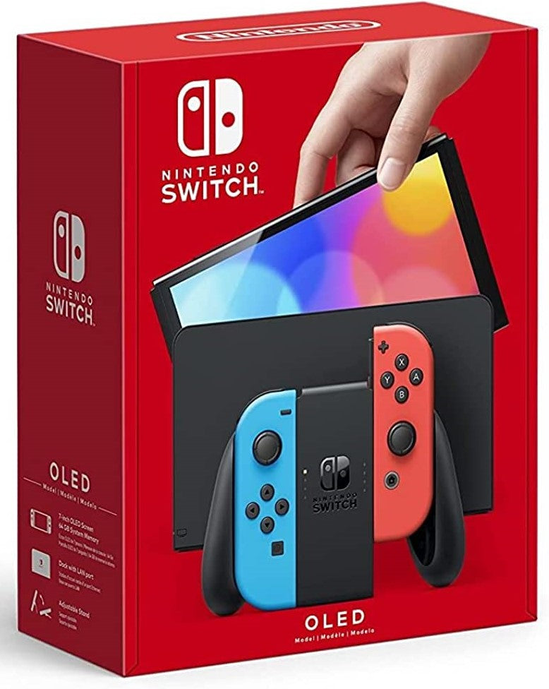 Nintendo Switch OLED Conjunto de consola central roja y azul (Nintendo Switch)