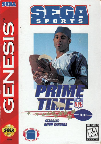 J2Games.com | Prime Time NFL Football starring Deion Sanders (Reproduction) (Sega Genesis) (Pre-Played - Game Only).