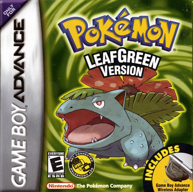 Versión Pokemon LeafGreen con adaptador inalámbrico (Gameboy Advance)