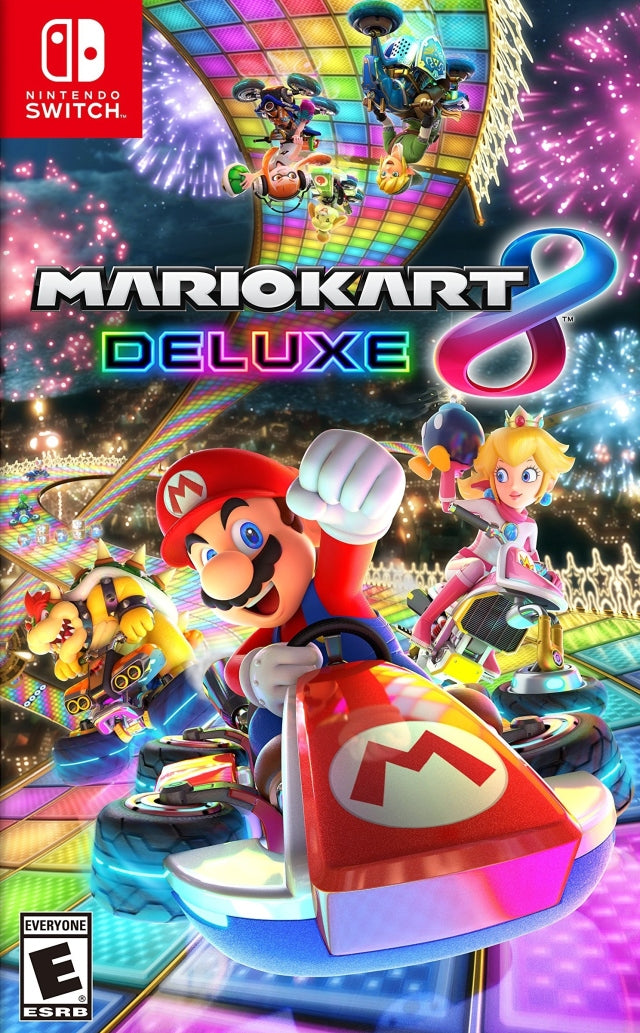 Mario Kart 8 Deluxe with Hori Mario & Luigi Racing Wheels (Nintendo Switch)