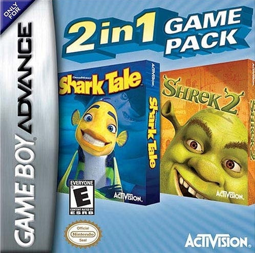 Shrek 2 and Shark Tale 2 in 1 (Gameboy Advance)