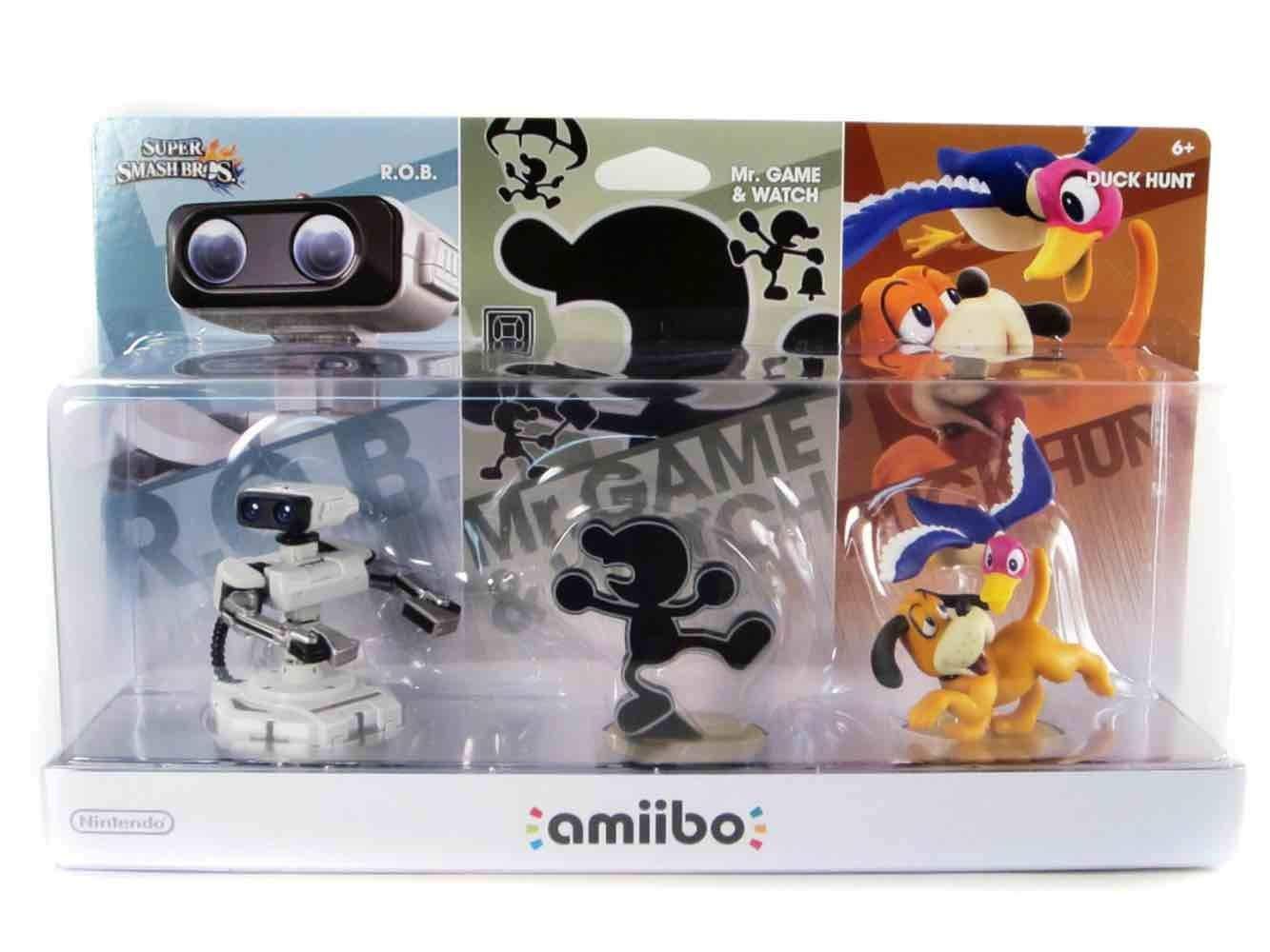 ROB retro de Nintendo, paquete de 3. Mr. Game &amp; Watch, Duck Hunt Amiibo: Super Smash Bros. Series (Nintendo Switch)