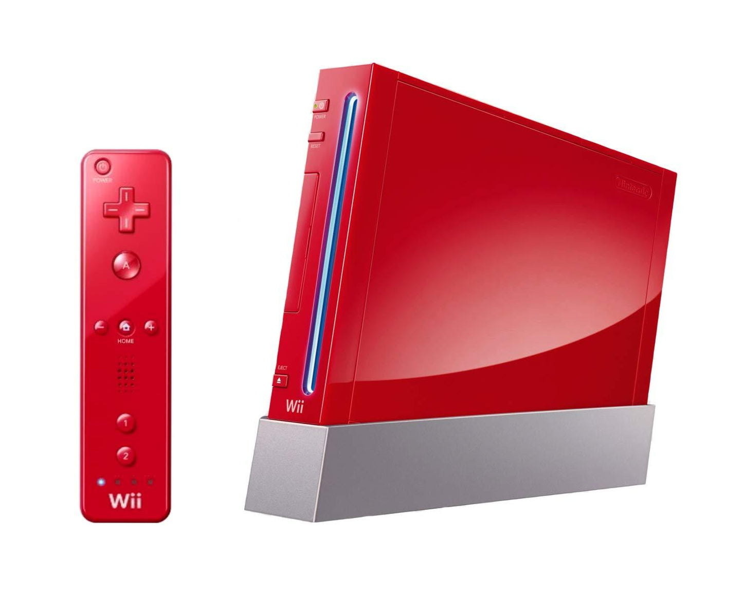 Red Nintendo Wii with Wii Play (Wii)