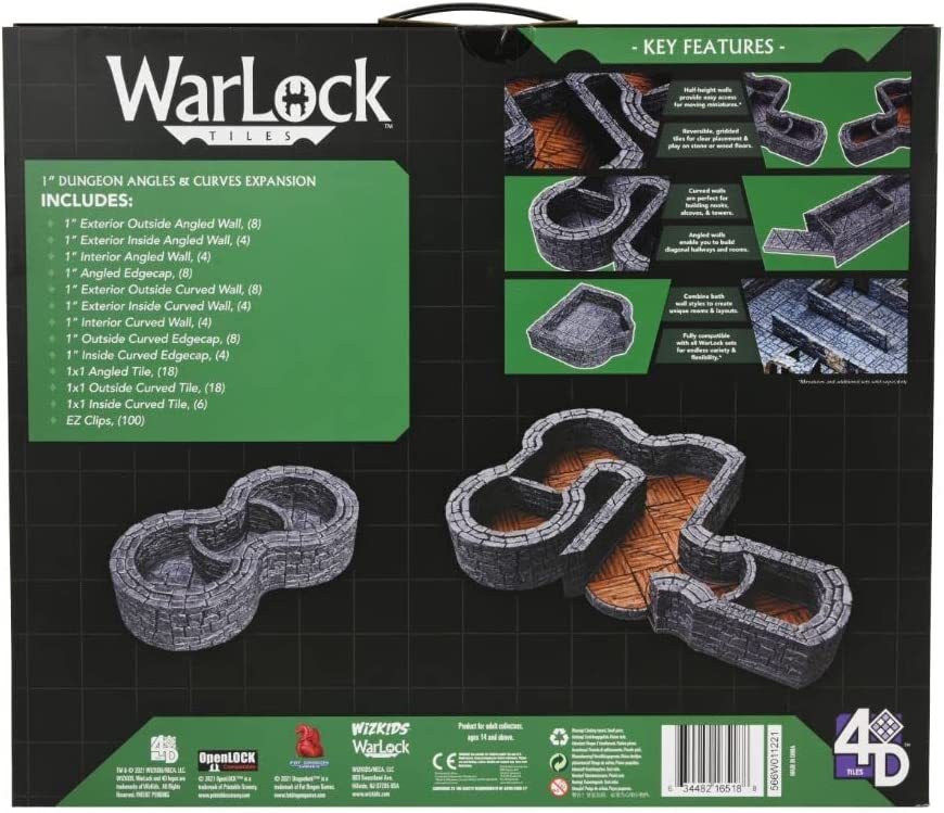 Warlock Tiles: Dungeon Tiles- 1 in. Angles & Curves Expansion (Toys)