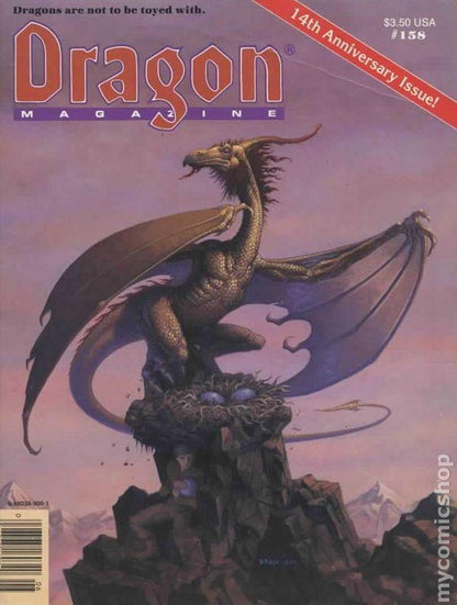 J2Games.com | Dragon Magazine Issue #158 Vol XV, No 1 June 1990 (Pre-Owned) (Pre-Played - CIB - Good).