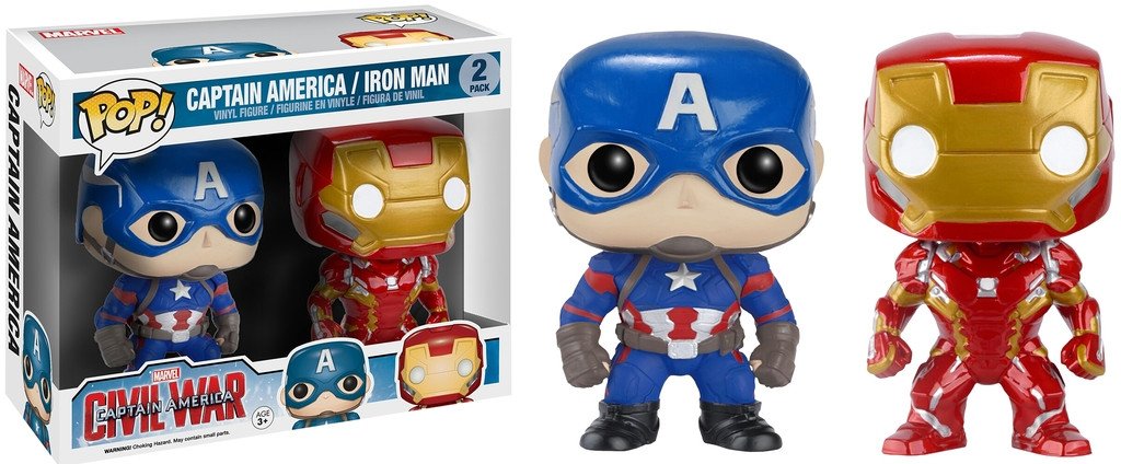 J2Games.com | POP! Marvel Captain America Civil War: Captain America / Iron Man 2 Pack FYE Exclusive (Brand New) (Funko).