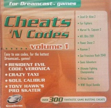 GameShark: Cheats N Codes Volume 1 (Sega Dreamcast)