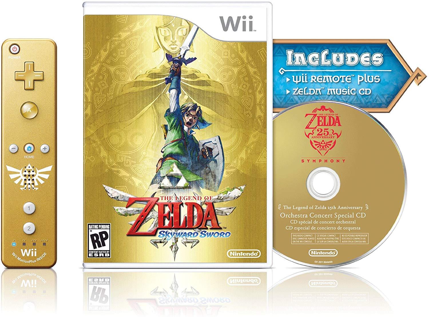 J2Games.com | Legend of Zelda: Skyward Sword with Music CD and Wiimote (Nintendo Wii) (Pre-Played - CIB - Good).