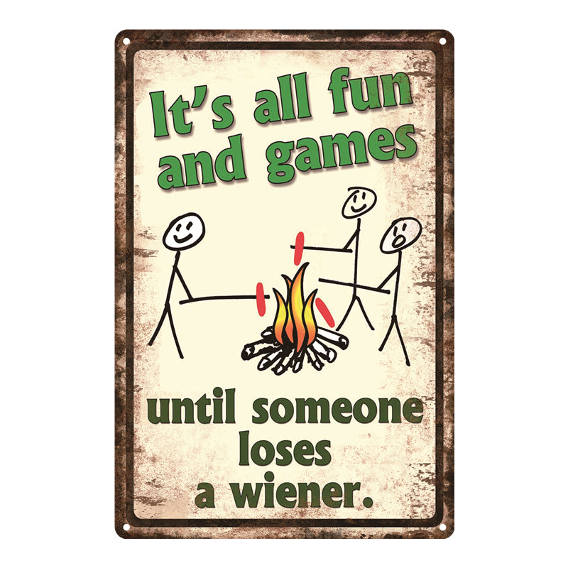 "Its All Fun and Games" Metal Poster Tin Sign (Toys)