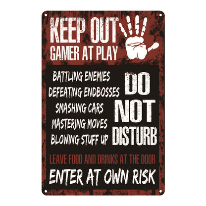 "Keep Out Gamer At Play" Metal Poster Tin Sign (Toys)