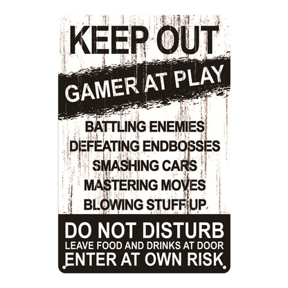 "Keep Out Gamer At Play" Metal Poster Tin Sign (Toys)