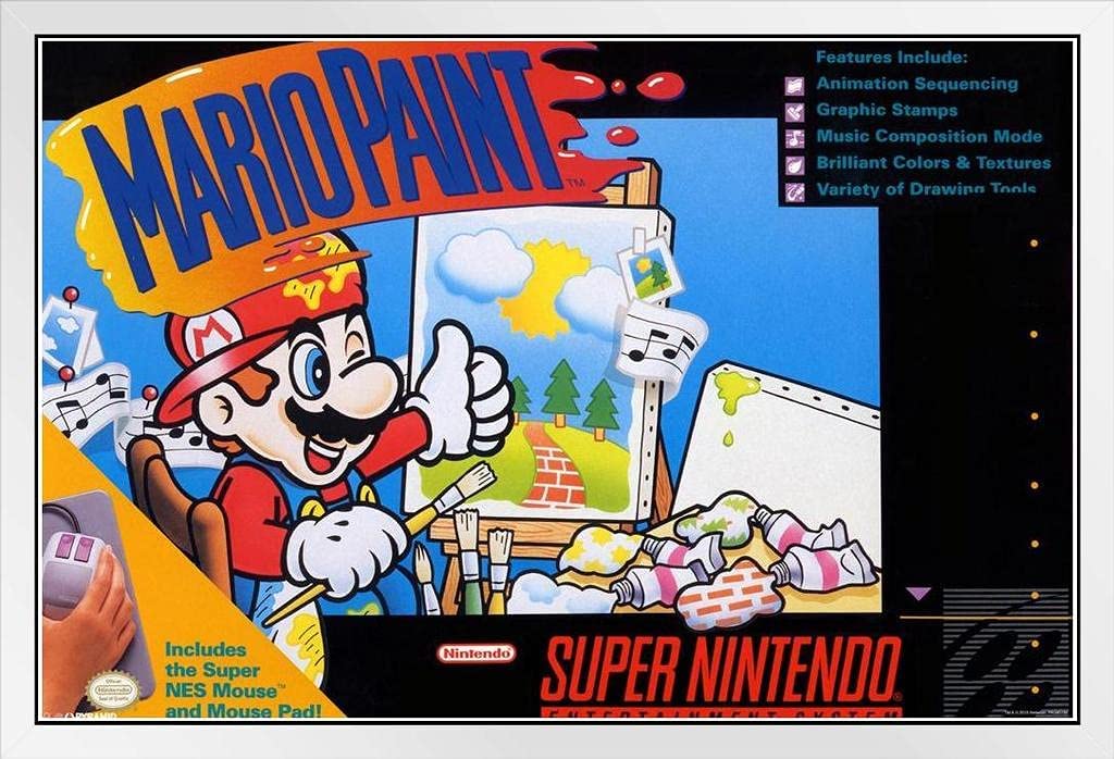 Mario Paint w/ Mouse and Mouse Pad Bundle [Game + Strategy Guide]  (Super Nintendo)