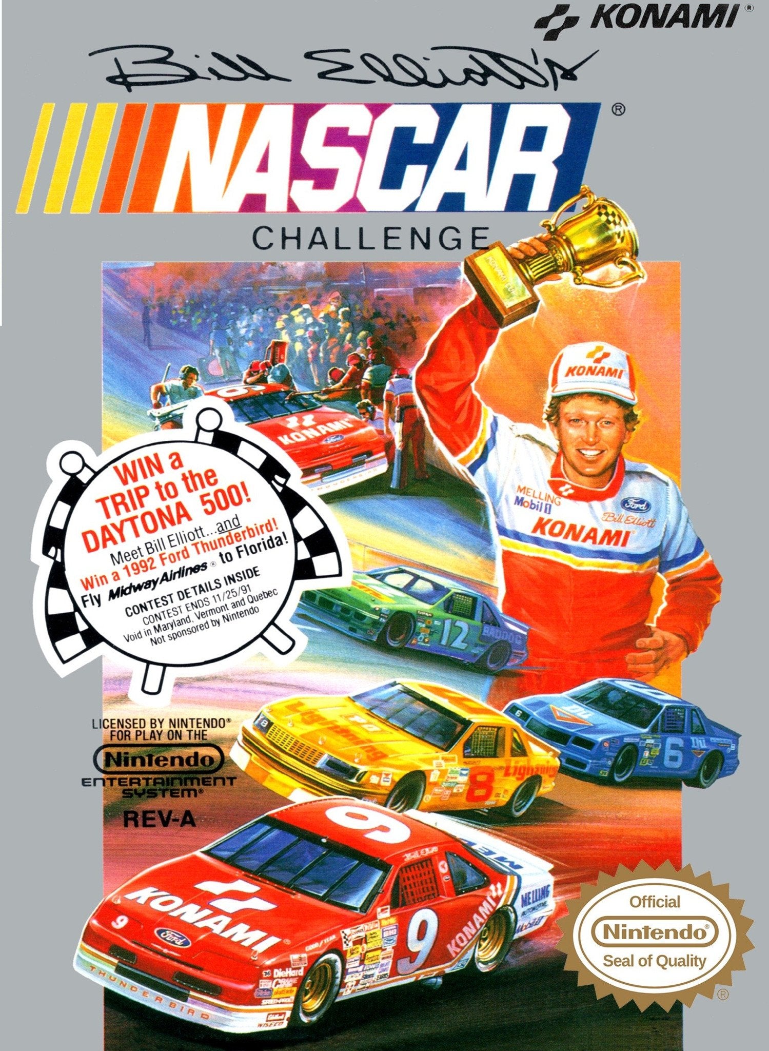 J2Games.com | Bill Elliott's NASCAR Challenge (Nintendo NES) (Pre-Played - Game Only).