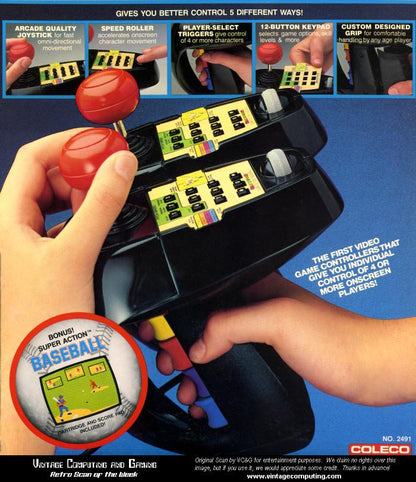 J2Games.com | Super Action Controller Pair with Super Action Baseball (Colecovision) (Pre-Played - Accessory).