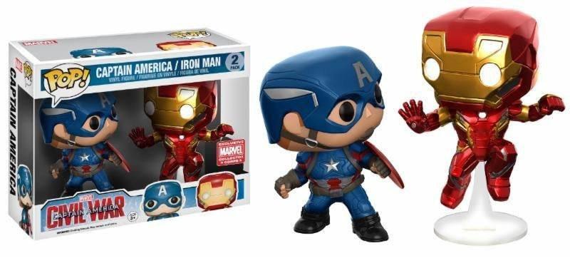 J2Games.com | POP! Marvel Captain America Civil War: Captain America / Iron Man 2 Pack (Toys) (Brand New).