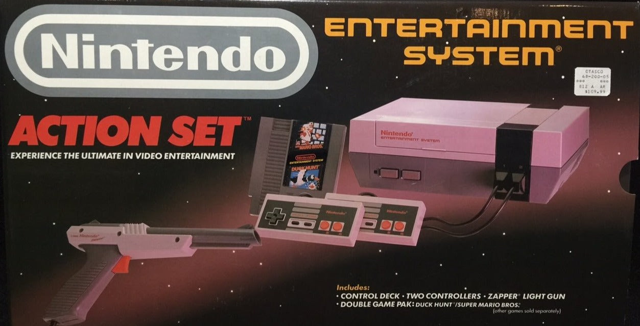 Nintendo hotsell Entertainment System NES Console with games, controllers, and zapper