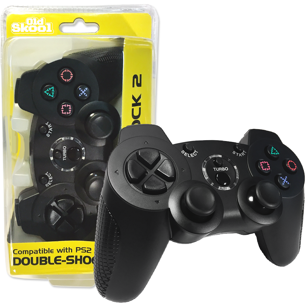 J2Games.com | Double-Shock 2 Wireless Controllers (Playstation 2) (Brand New).
