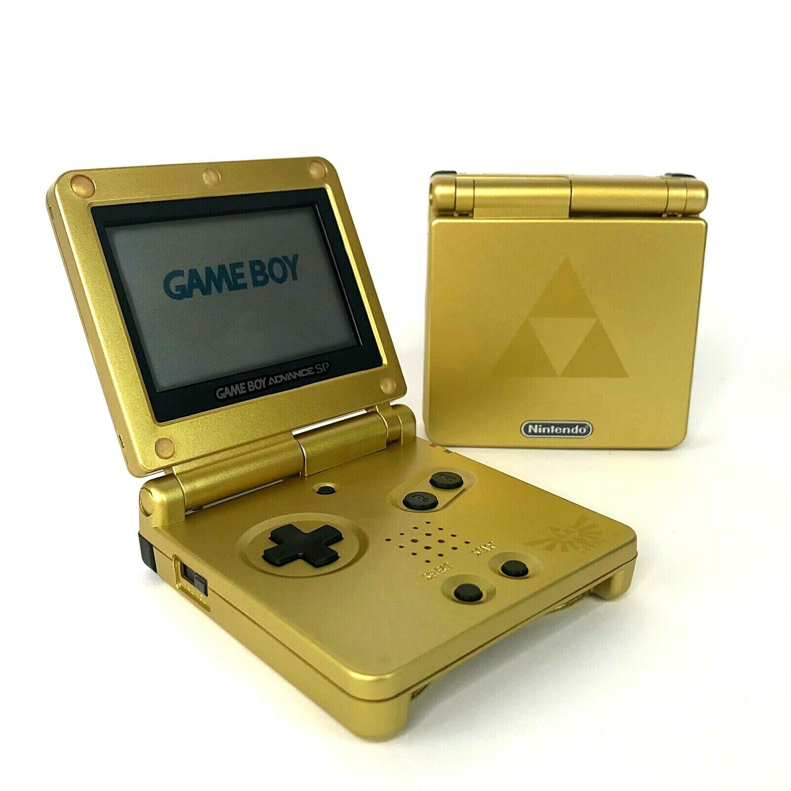 Custom Modded Gameboy Advance SP Zelda Tri-Force Edition w/ V2 IPS Scr ...