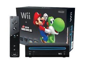 J2Games.com | Black Nintendo Wii With New Super Mario Bros Wii (Wii) (Pre-Played - Game System).