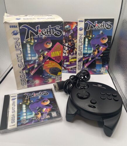 NiGHTS into Dreams... Paquete de caja grande con panel de control 3D (Sega Saturn)