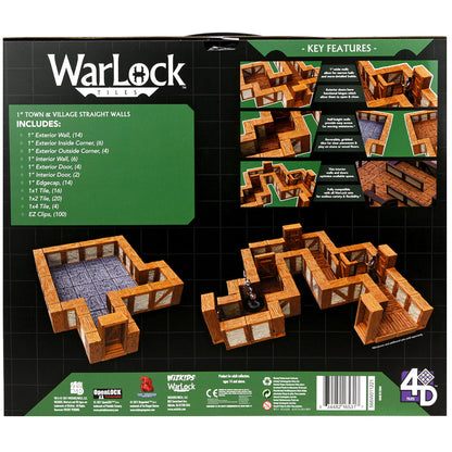 Warlock Tiles: Town & Village- 1 in. Straight Walls Expansion (Toys)