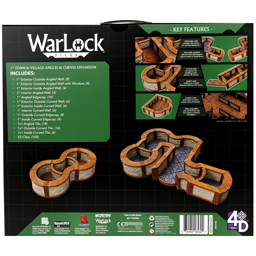 Warlock Tiles: Town & Village- 1 in. Angles & Curves Expansion (Toys)