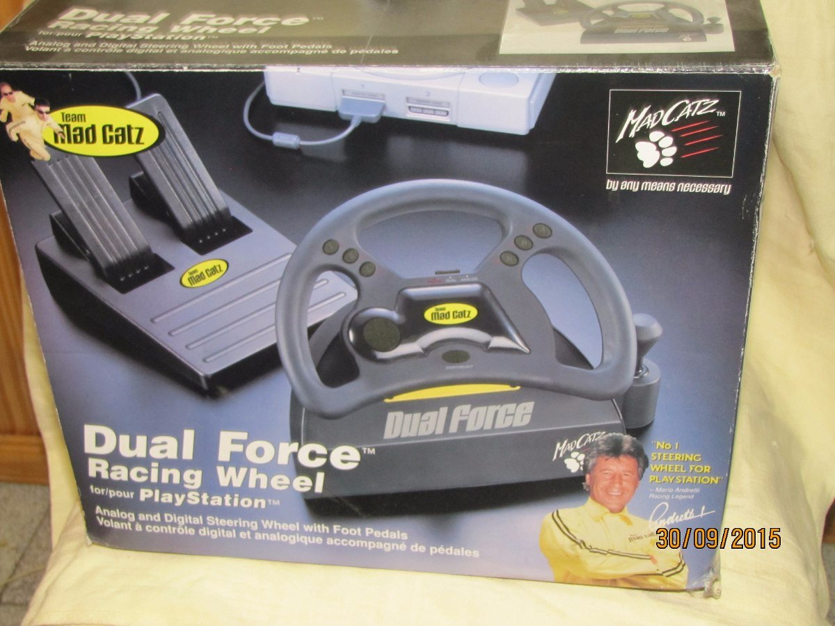 Mad Catz Dual Force Racing Wheel (Playstation) – J2Games